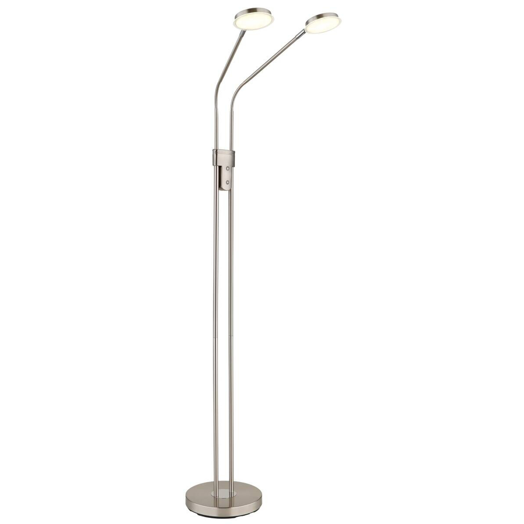 GLOBO Stehlampe nickel Metall B/H/T: ca. 25x172x93 cm 2 Brennstellen