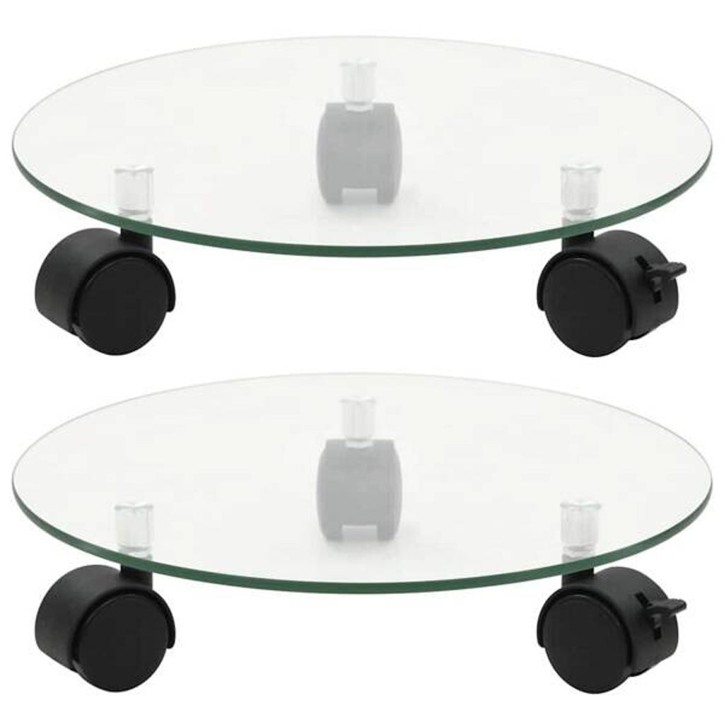 vidaXL Pflanzenroller klar Glas B/H/L: ca. 28x0,5x28 cm