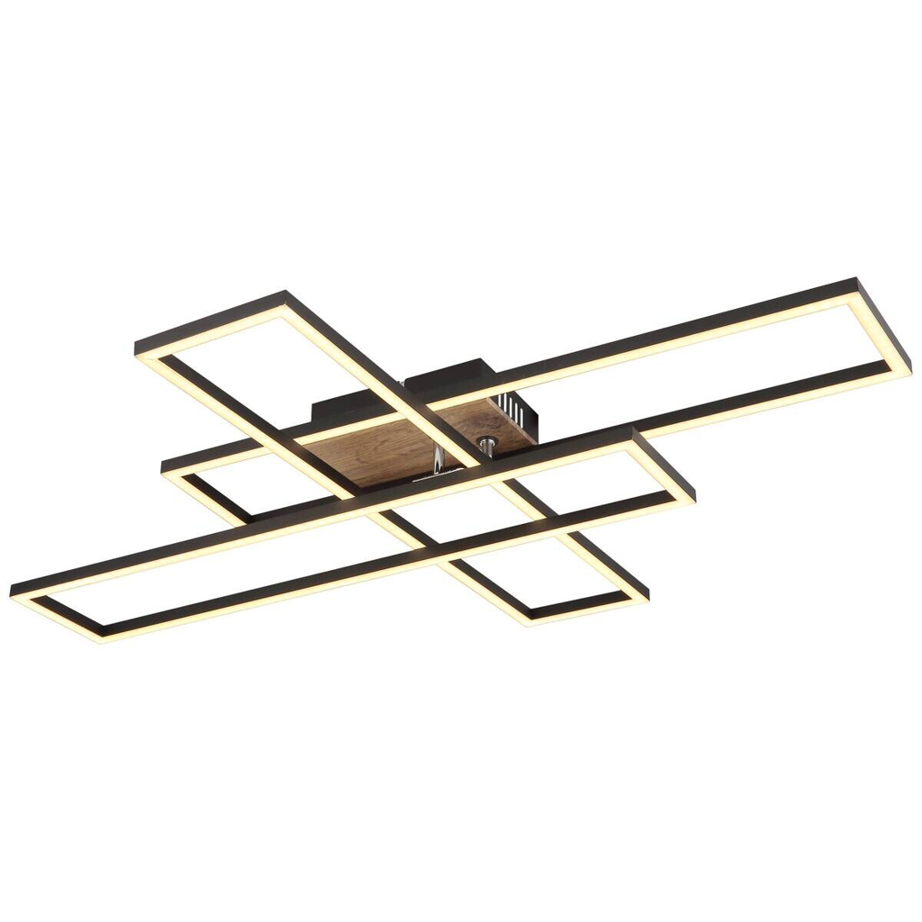 GLOBO Deckenleuchte mattschwarz Aluminium MDF Metall B/H/T/L: ca. 60x10x80x80 cm 1 Brennstellen