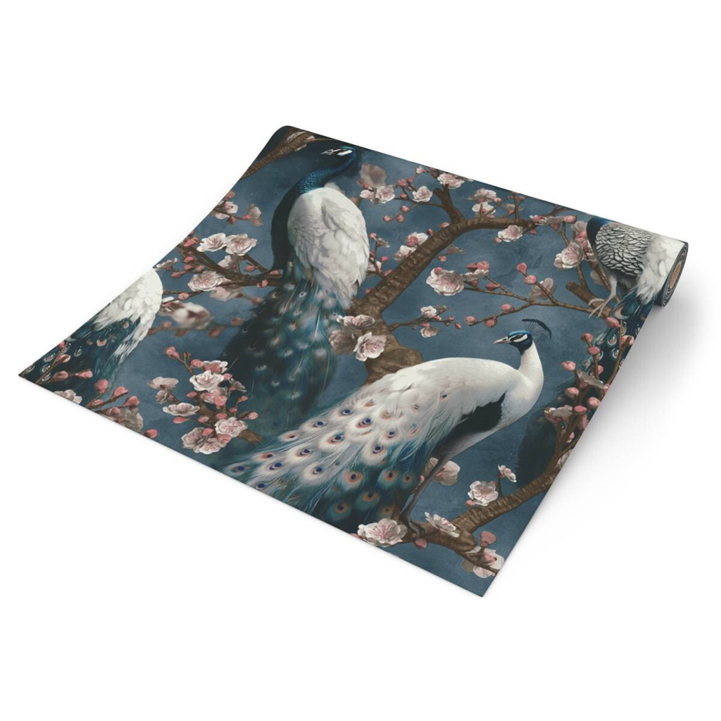 Erismann Vliestapete Pfau blau B/L: ca. 53x1005 cm
