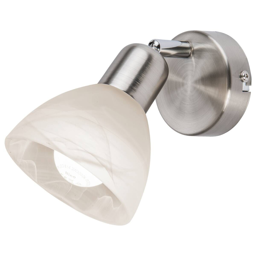 Nowa Spot 81890101 warmweiß nickel matt Metall Glas H/D: ca. 12x11,5 cm E14 1 Brennstellen