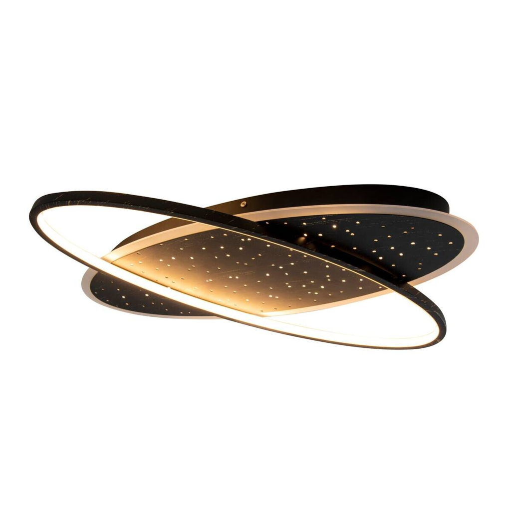 Näve Leuchten LED-Deckenleuchte schwarz Kunststoff Metall B/H/T: ca. 60x6,5x47 cm