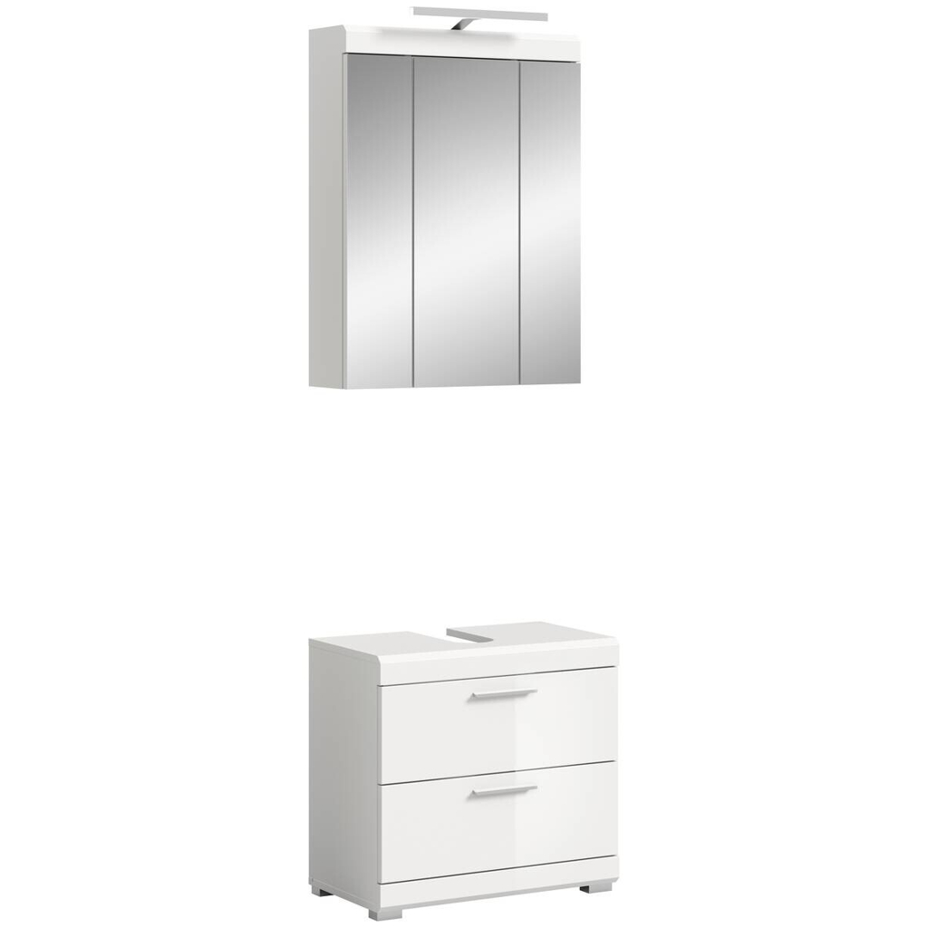 Badezimmer-Set Scout weiß weiß Hochglanz B/H/T: ca. 60x191x37 cm