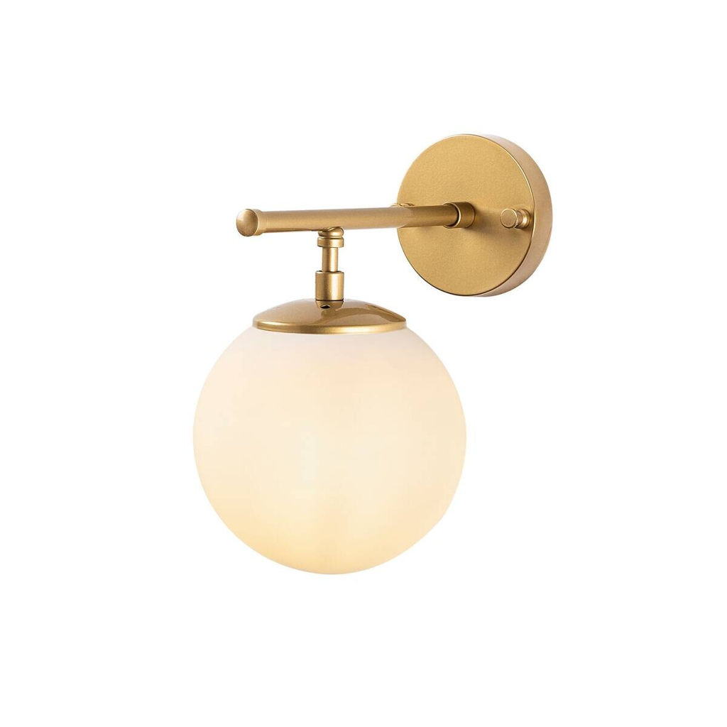 Opviq Wandleuchte Roe gold Glas Metall B/H/T/L/D: ca. 24x24x24x15x15 cm E14 1 Brennstellen