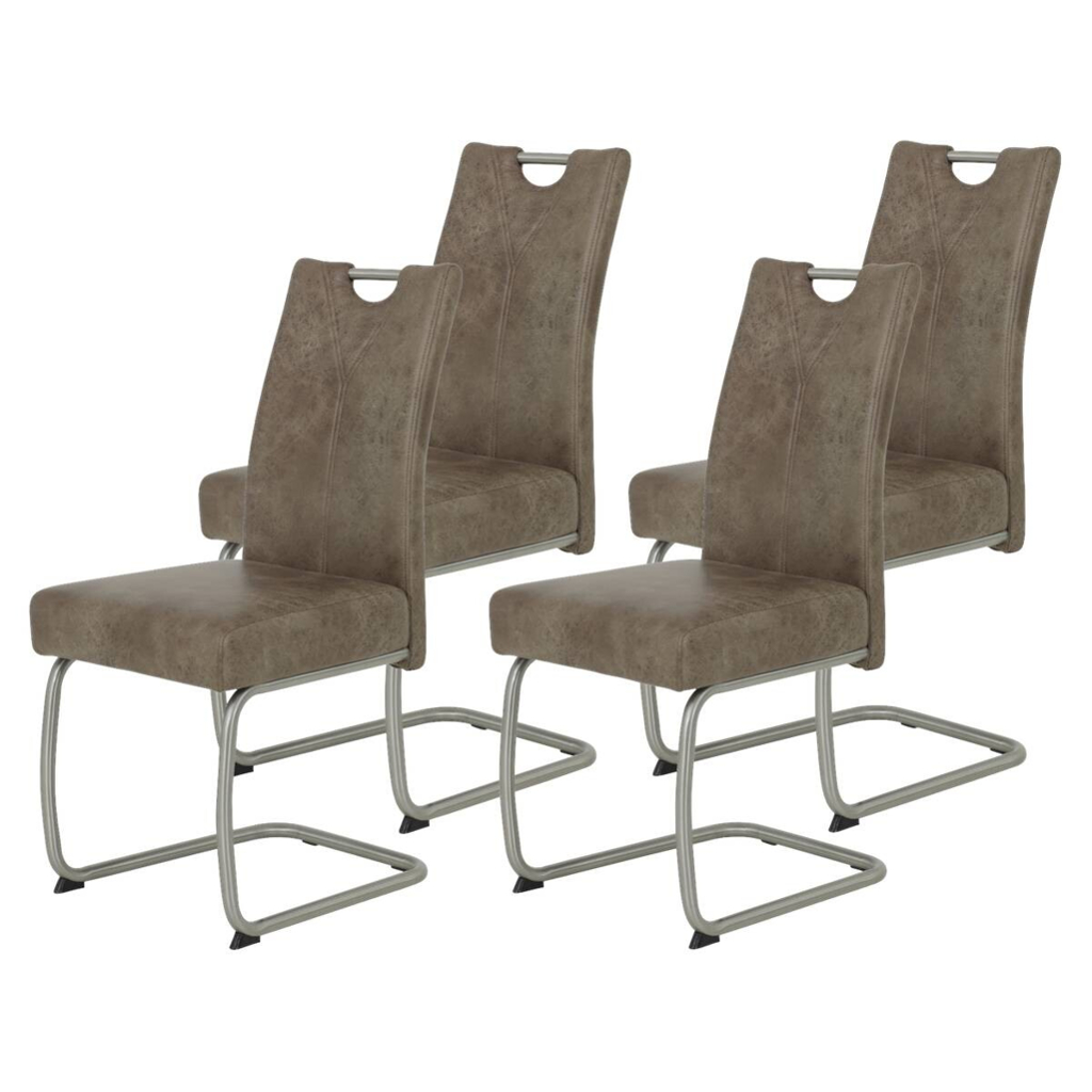 Schwingstuhl Sophia 4er Set schlamm Vintage Microfaser B/H/T: ca. 43x99x58 cm