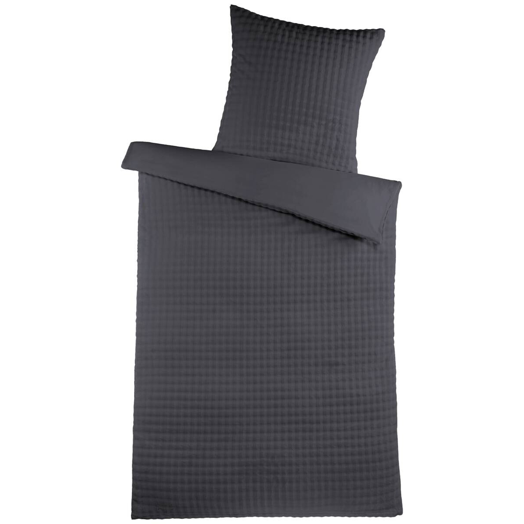 Microfaser Bettwäsche Flanell Asphalt Polyester B/L: ca. 135x200 cm