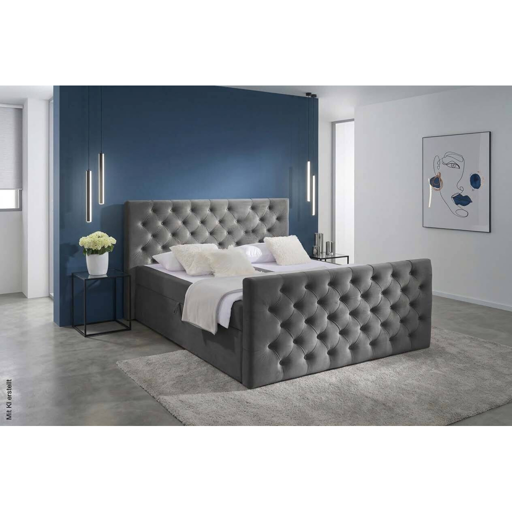 Boxbett Glow graubraun Liegefläche B/L: ca. 160x200 cm