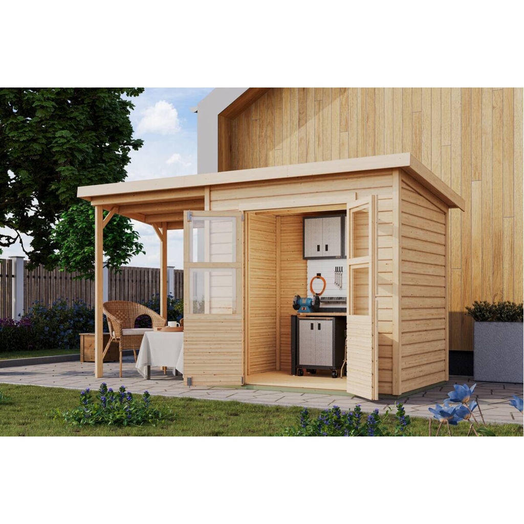 Karibu Gartenhaus Tony 0,5 natur B/H/T: ca. 212x219x154 cm
