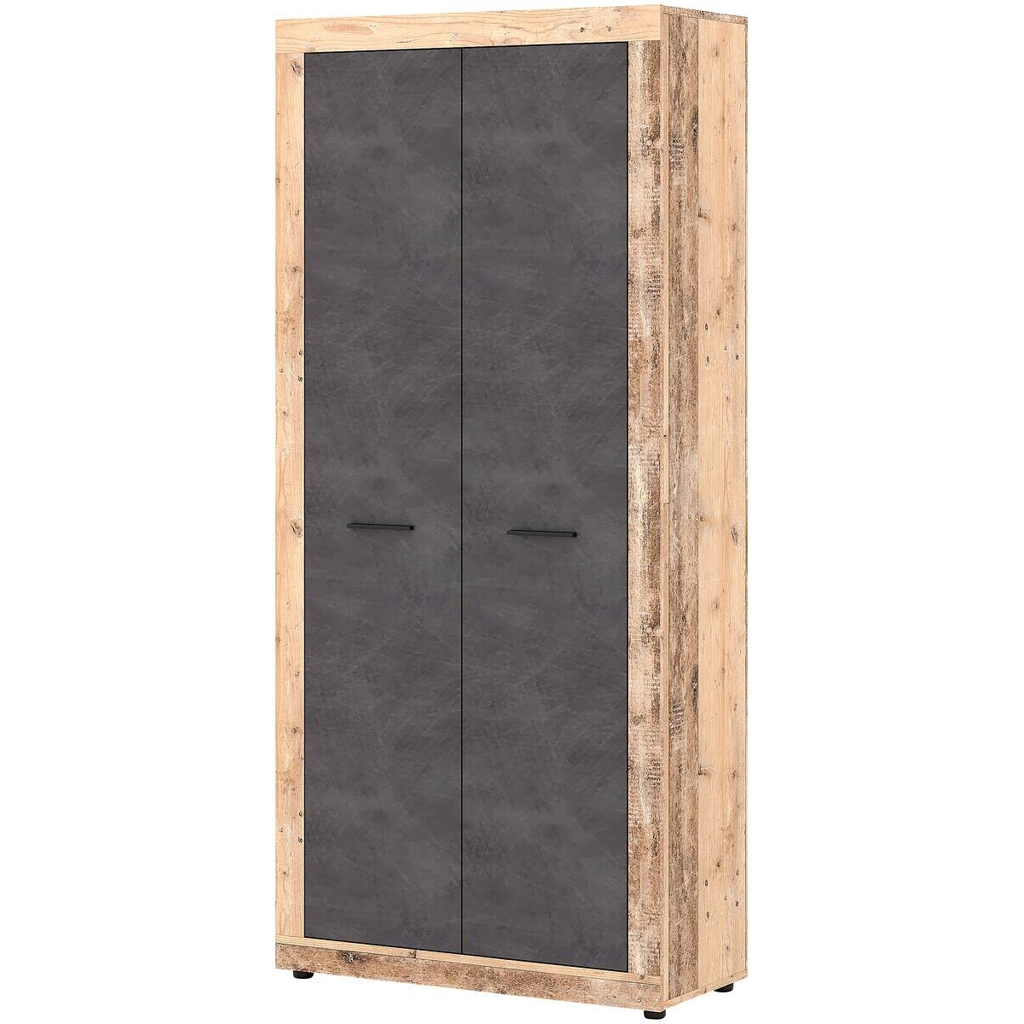 Garderobenschrank LUNA 2 Eiche Old Wood hell Nachbildung Eiche Matera Nachbildung Beton Optik B/H/T: ca. 89x198x40 cm