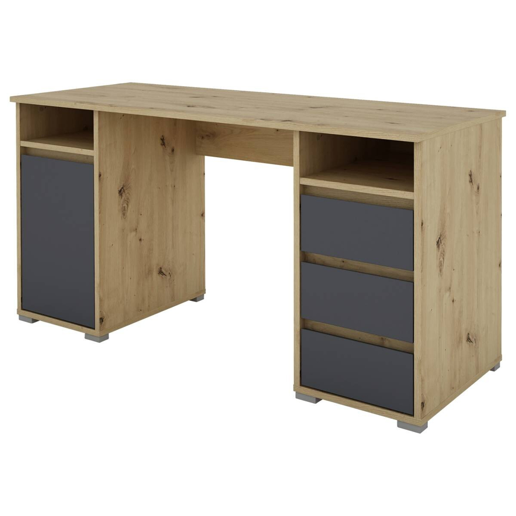 Schreibtisch LOBO Eiche Nachbildung anthrazit B/H/T: ca. 138x75x55 cm