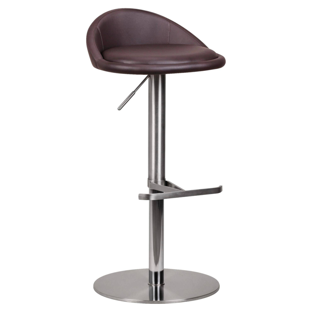 Barhocker braun Edelstahl Kunstleder Edelstahl B/H/T: ca. 43x90x43 cm