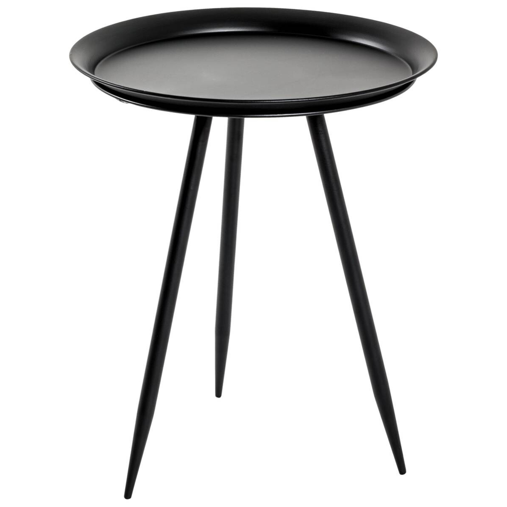 Beistelltisch  schwarz lackiert Metall H/D: ca. 54x44 cm