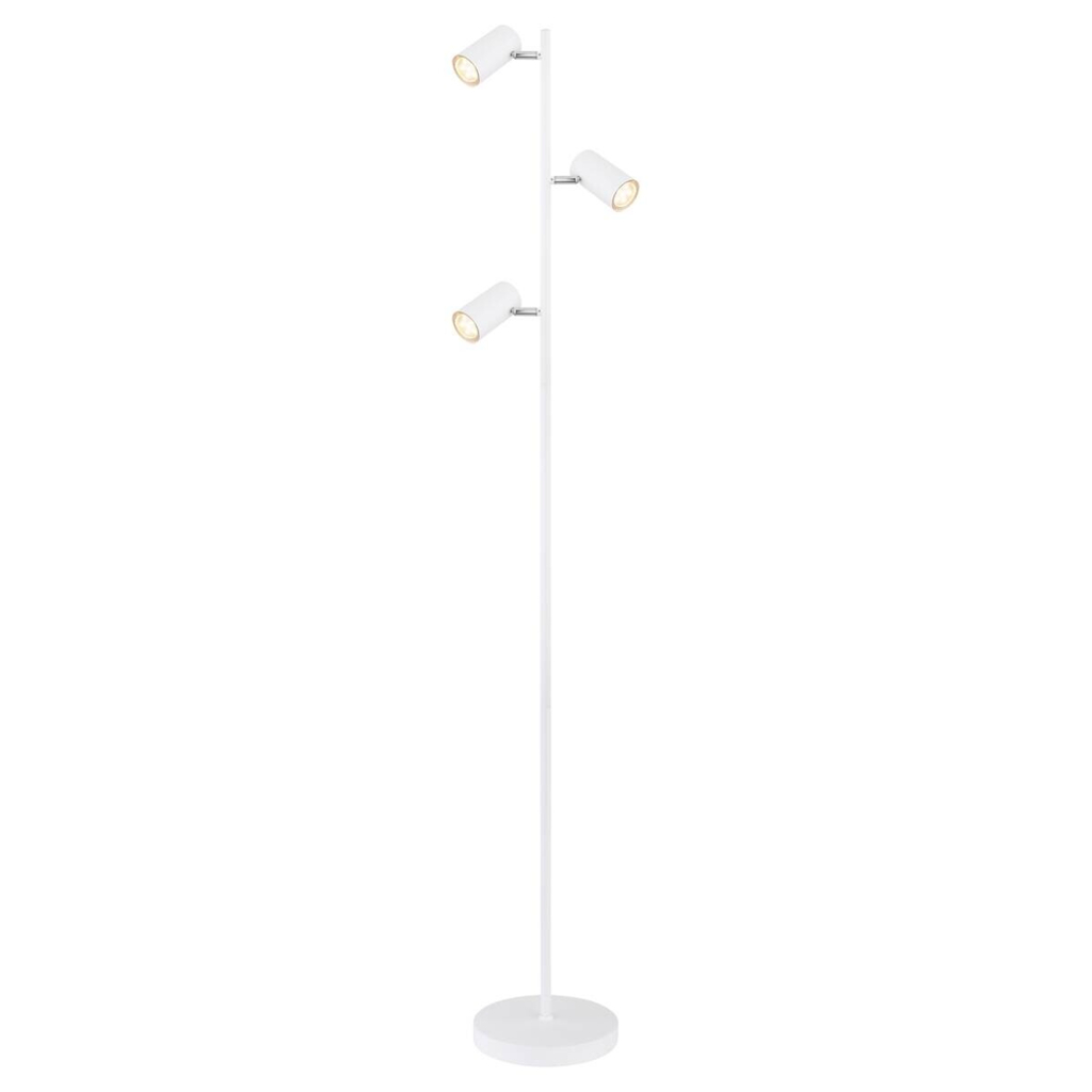 GLOBO Stehlampe weiß Metall B/H/T: ca. 23x154x25 cm GU10 3 Brennstellen