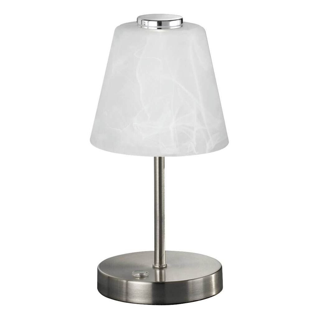 Reality Tischleuchte Emmy nickel matt Metall Glas H/D: ca. 25x12 cm