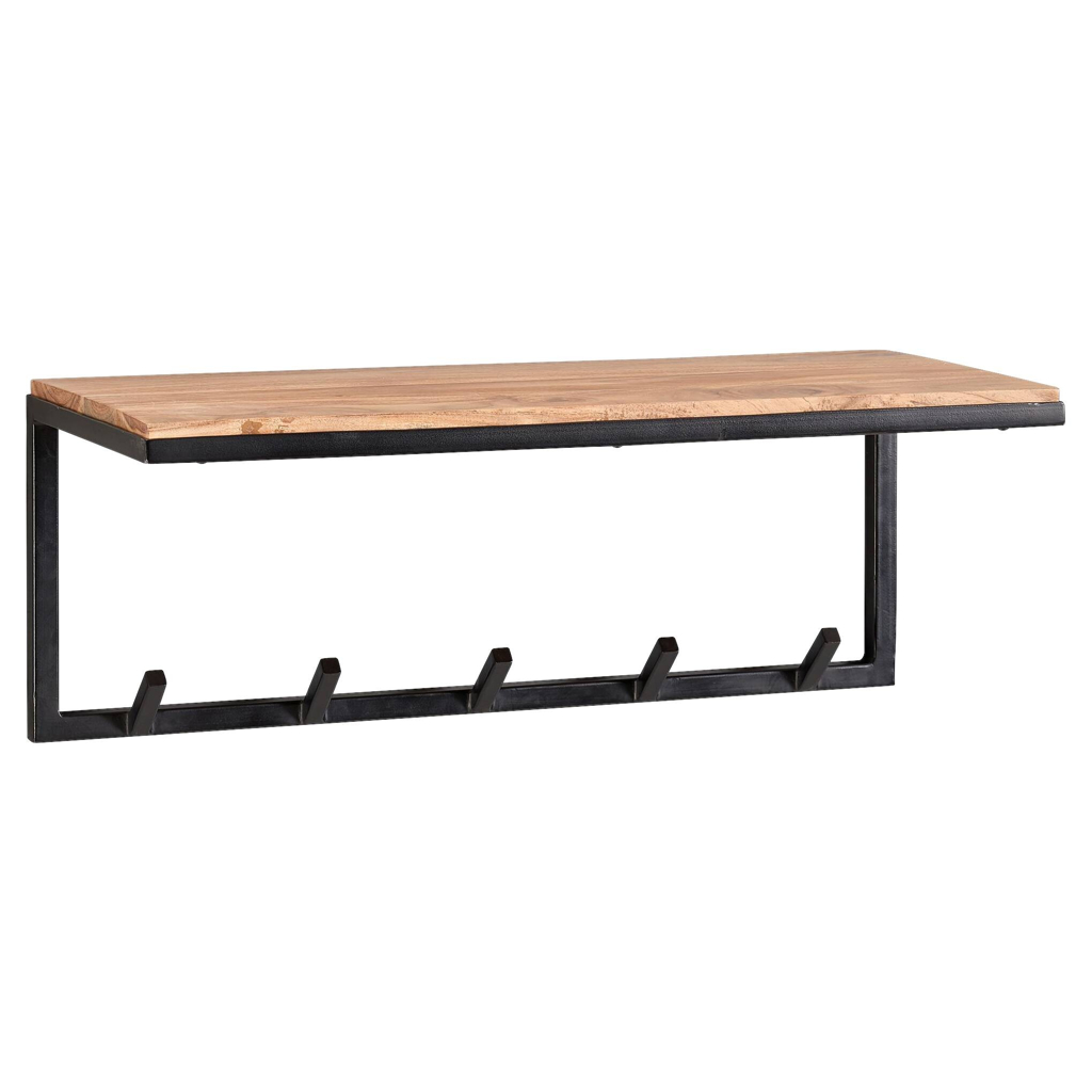 Wandgarderobe natur schwarz pulverbeschichtet