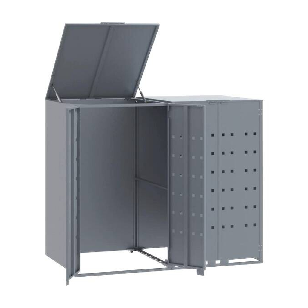 vidaXL Mülltonnenbox grau
