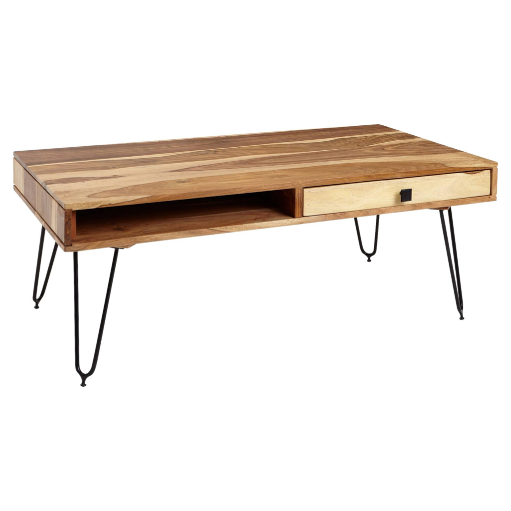 Couchtisch natur schwarz B/H/T: ca. 110x40x60 cm