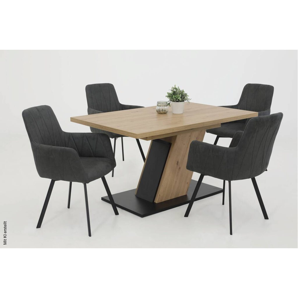 Essgruppe Gesa II Eiche anthrazit Holzwerkstoff B/H/T: ca. 180x76x90 cm