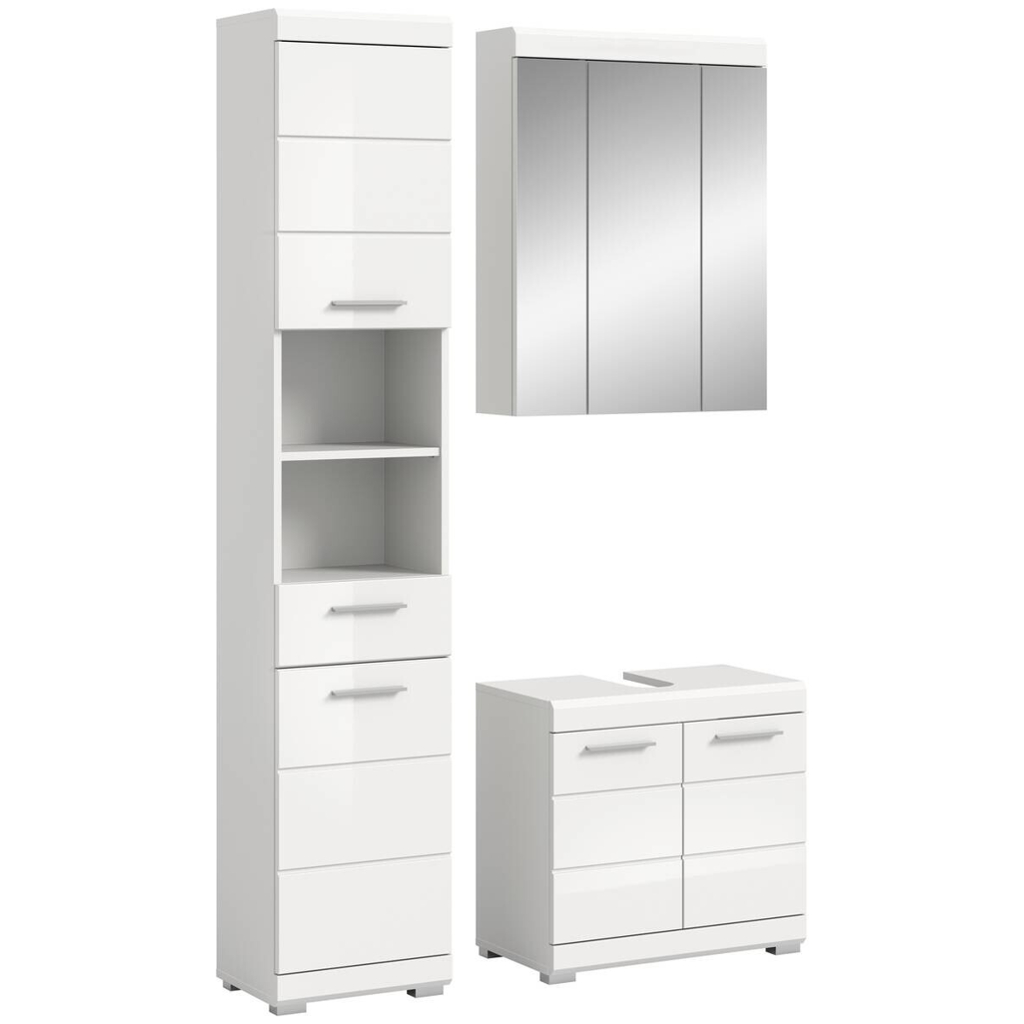 Badezimmer-Set Scout weiß weiß Hochglanz B/H/T: ca. 112x191x34 cm
