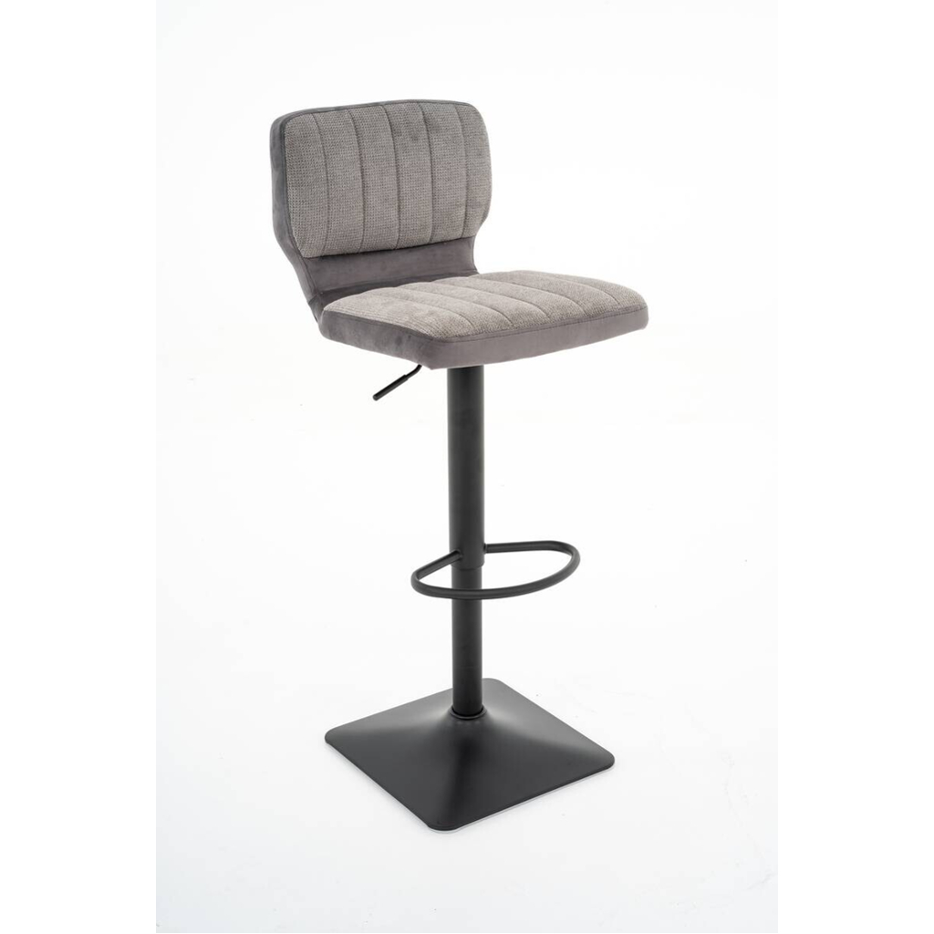 Barhocker FM-175-1 grau Microfaser Samt B/H/T: ca. 41x88x48 cm