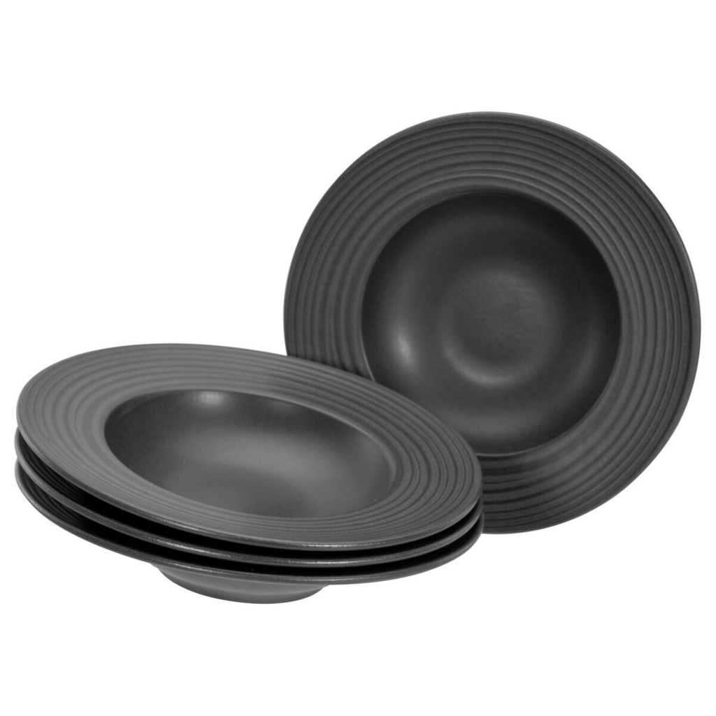 CreaTable Pastateller-Set Lava Stone schwarz Steinzeug D: ca. 32 cm