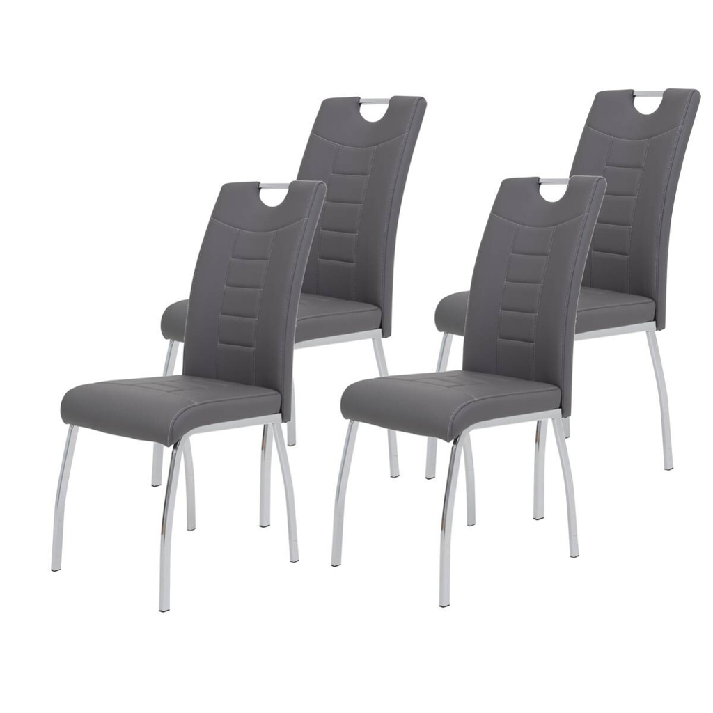 Hela Stuhl Andrea 4er Set grau Kunstleder B/H/T: ca. 43x100x64 cm 509191700