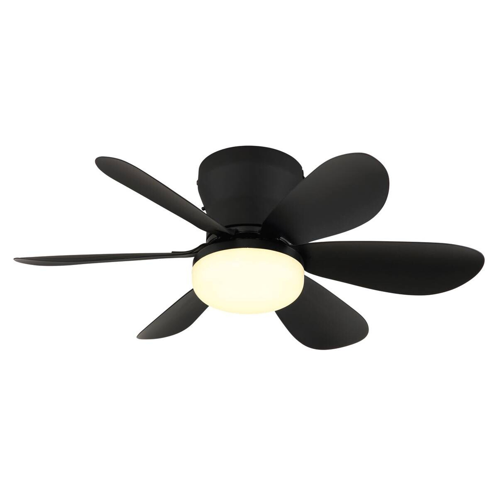 GLOBO LED-Deckenventilator Opal schwarz H/D: ca. 16,5x51 cm max. 5 W