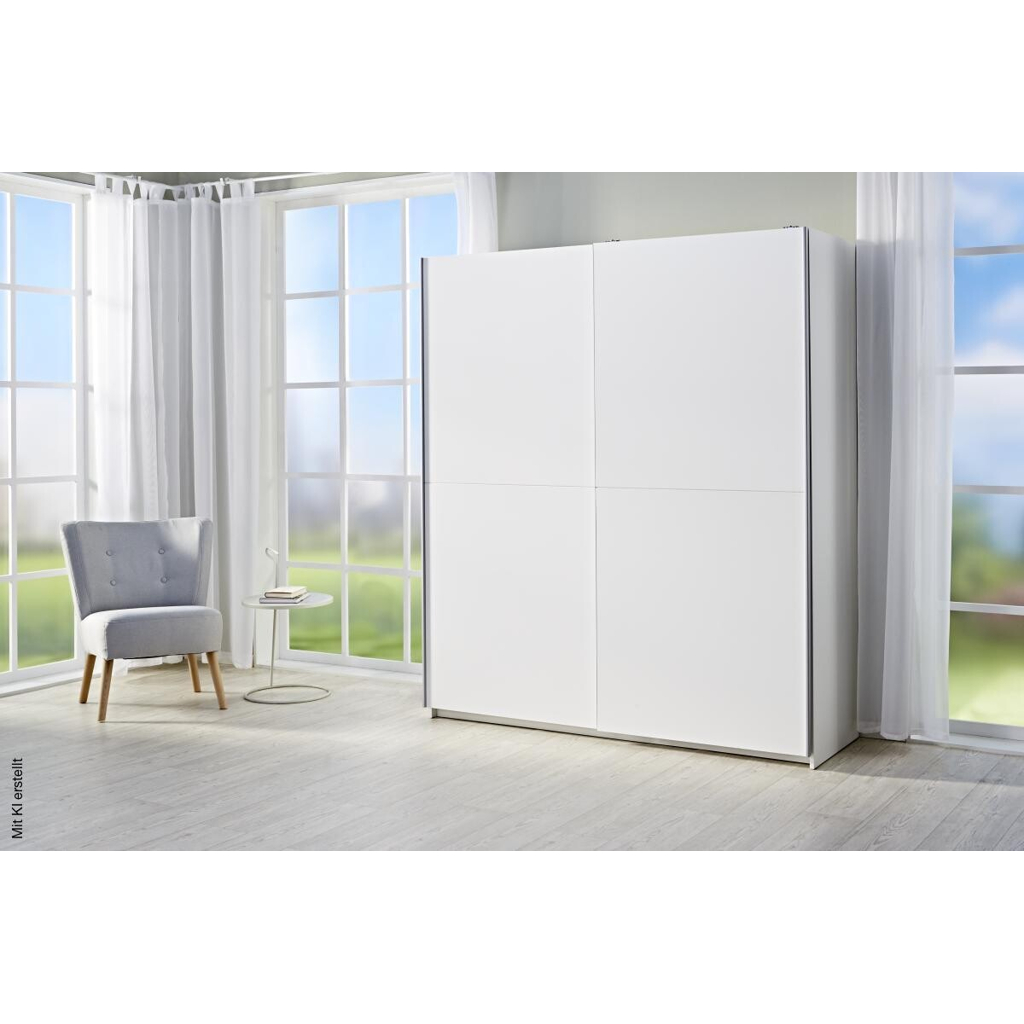 Schwebetürenschrank Time weiß B/H/T: ca. 170x195x59 cm