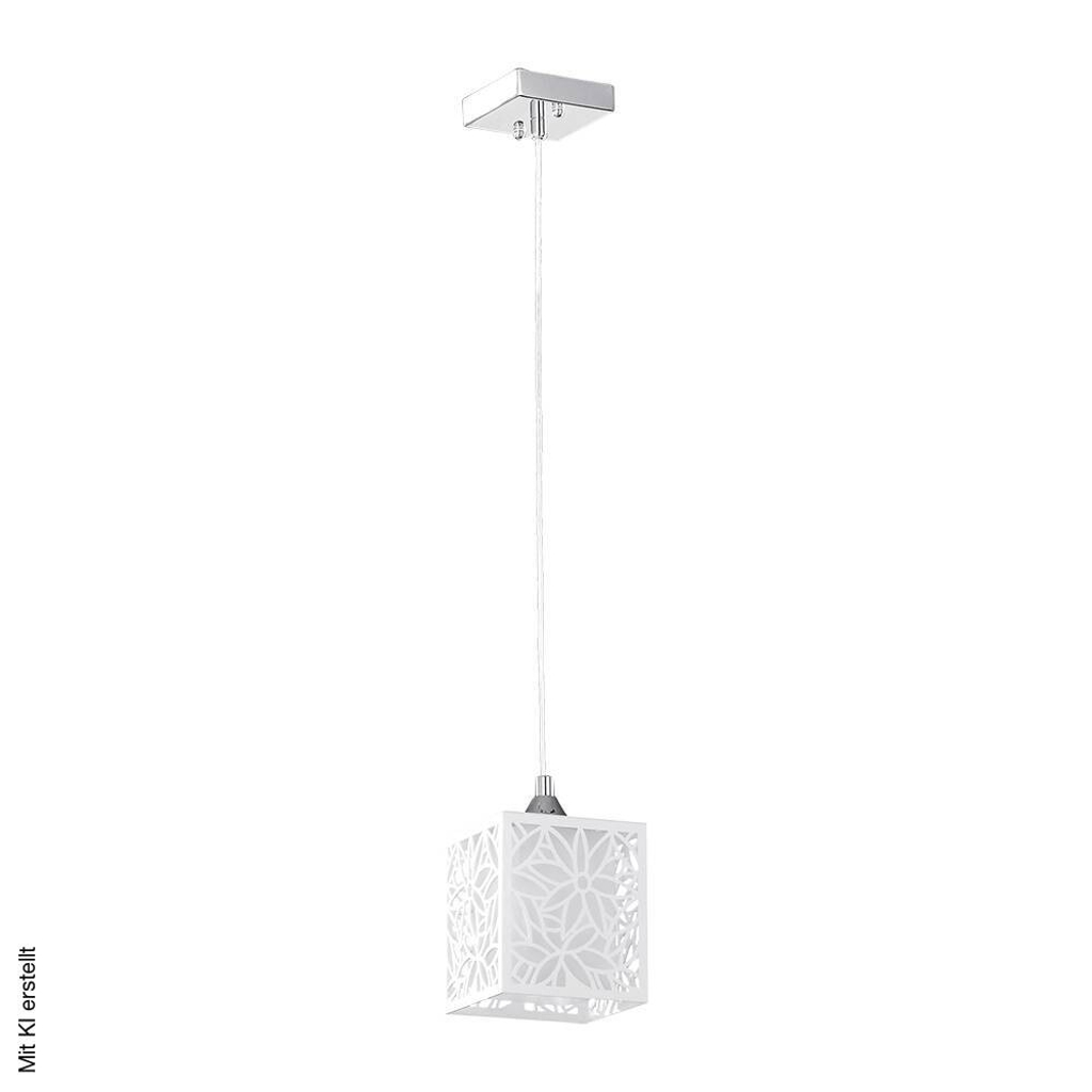 SPOT Light Pendelleuchte Anika weiß Chrom Metall Glas Kunststoff B/H/T: ca. 13x125x13 cm E27 1 Brennstellen