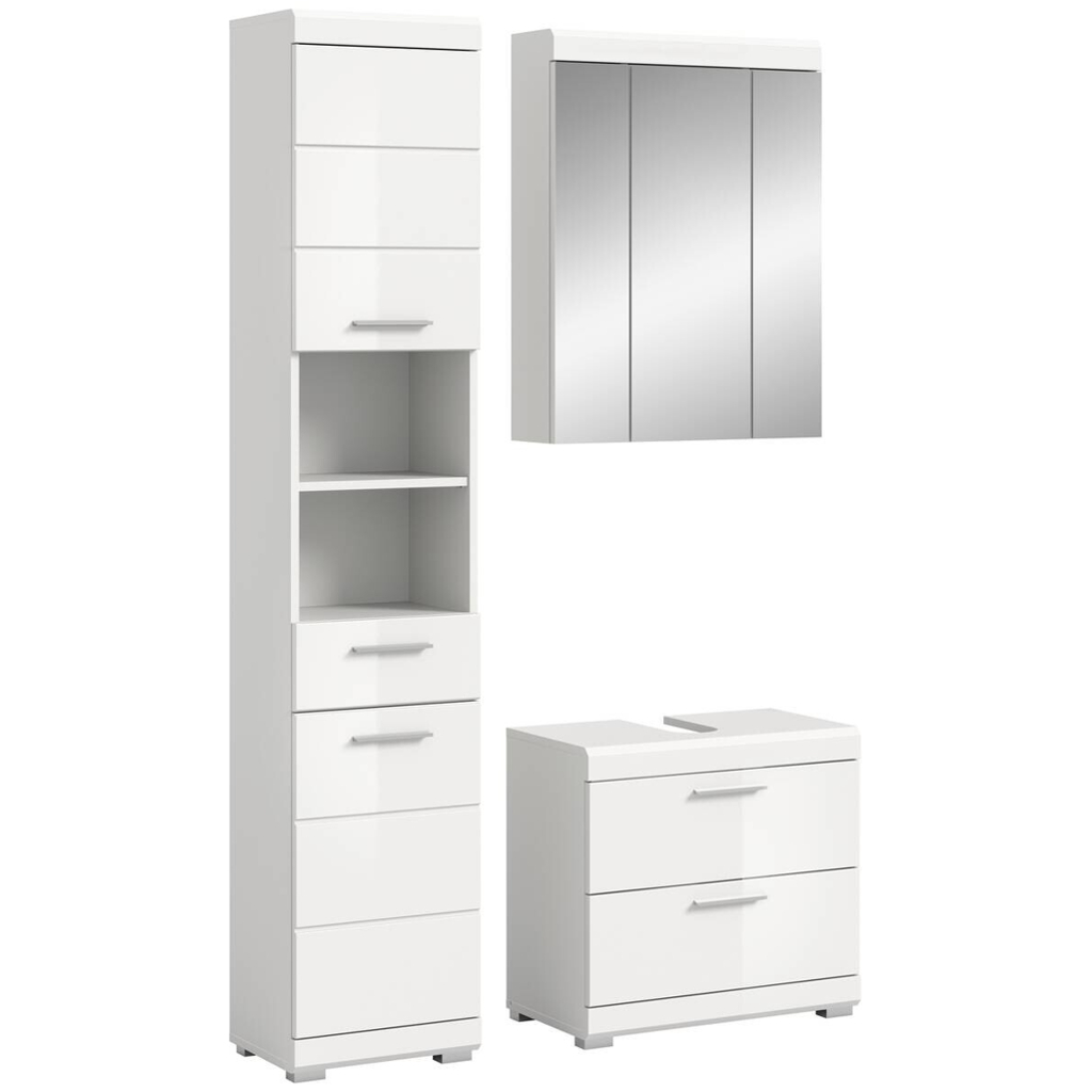 Badezimmer-Set Scout weiß weiß Hochglanz B/H/T: ca. 112x191x37 cm