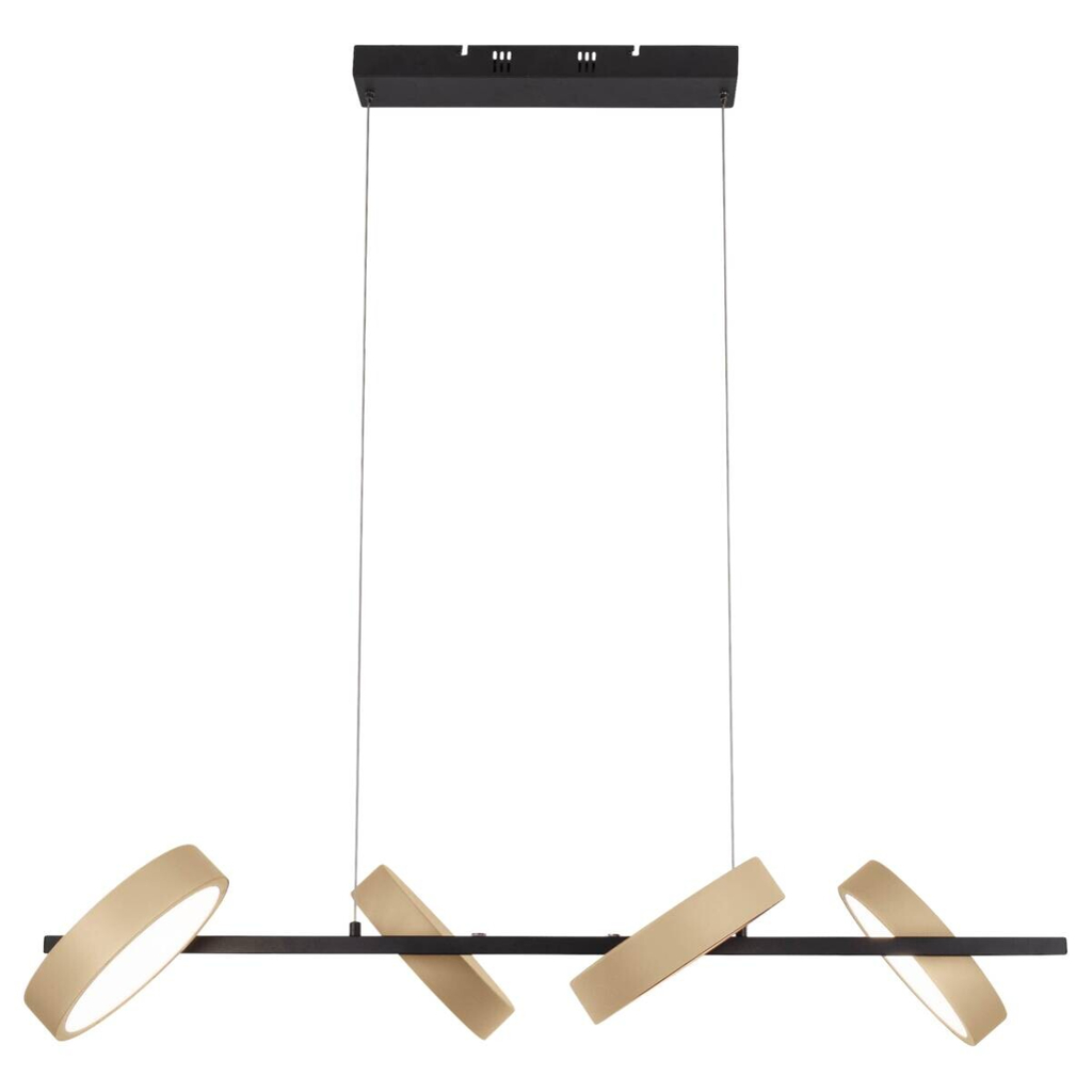 Näve Leuchten LED-Pendelleuchte beige Kunststoff Metall B/H/T: ca. 110x150x52 cm