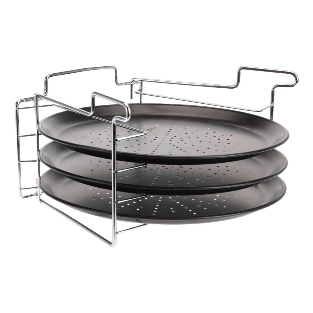 Pizzablech-Set schwarz Metall