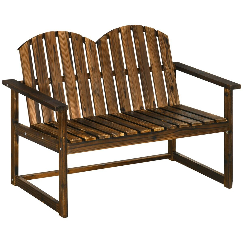 Outsunny Gartenbank grau Holz B/H/L: ca. 63x114x86 cm