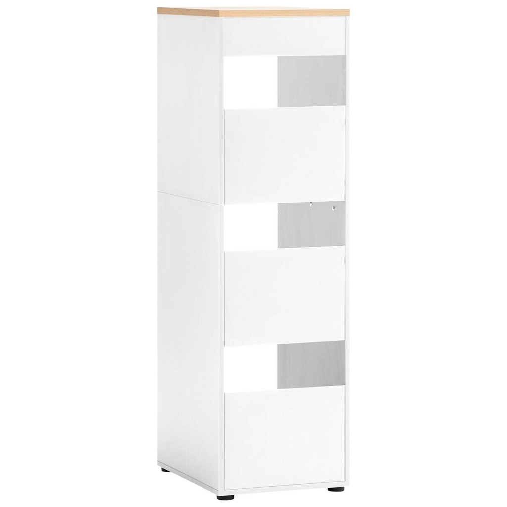Hochschrank Solea weiß matt Eiche hell Nachbildung B/H/T: ca. 45,1x154,7x60 cm