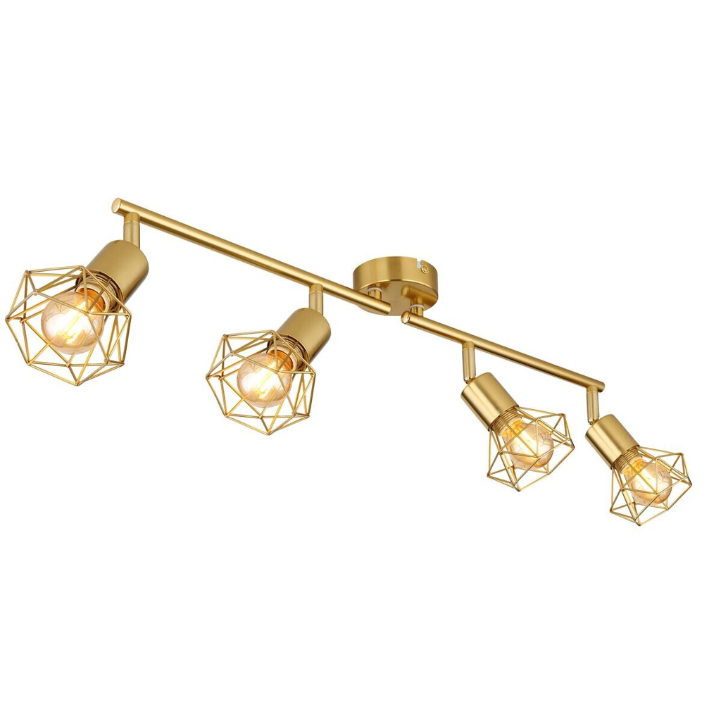 GLOBO Spot gold Metall B/H/T: ca. 8x19,5x60 cm E14 4 Brennstellen