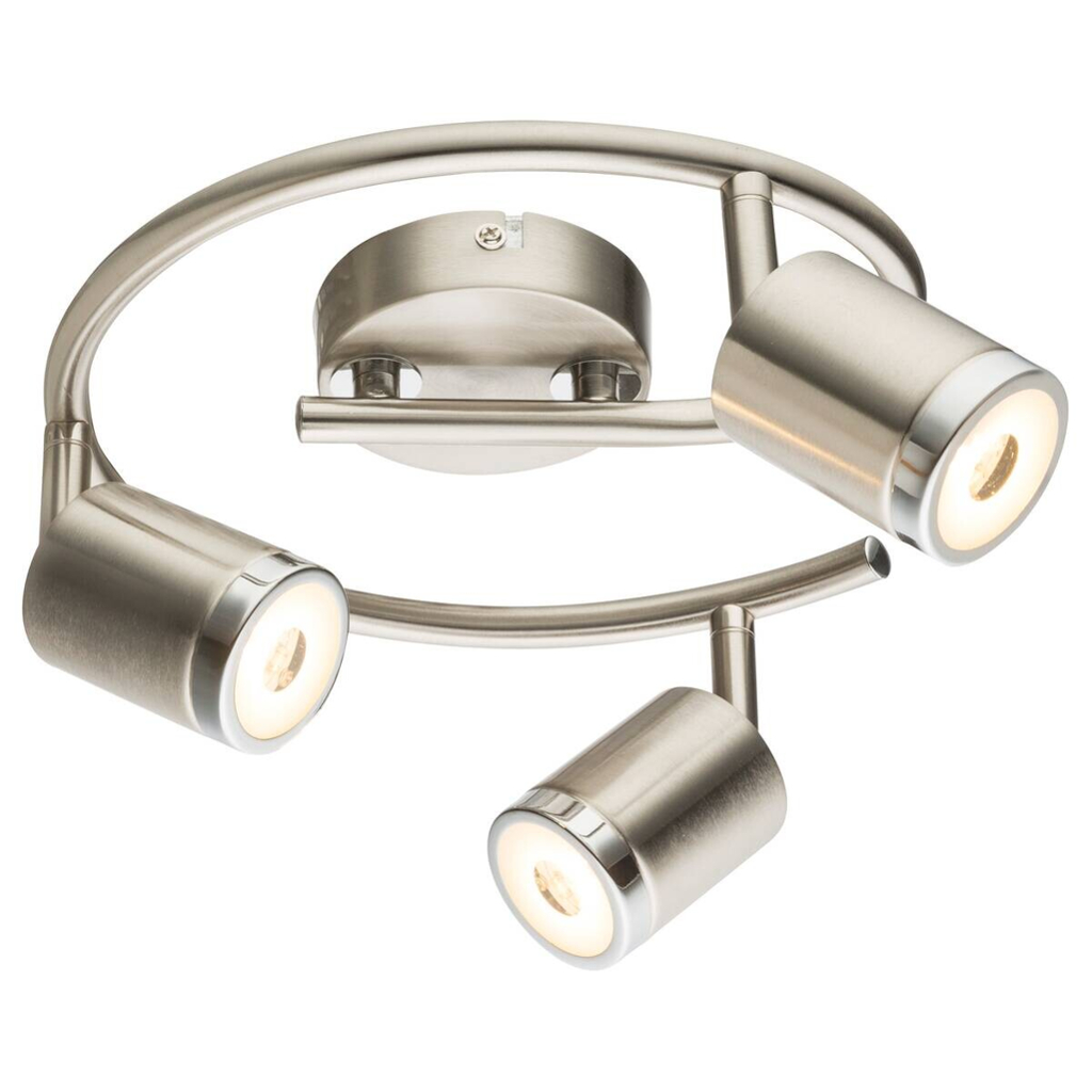 GLOBO Spot Comore nickel Metall H/D: ca. 17x25 cm 3 Brennstellen