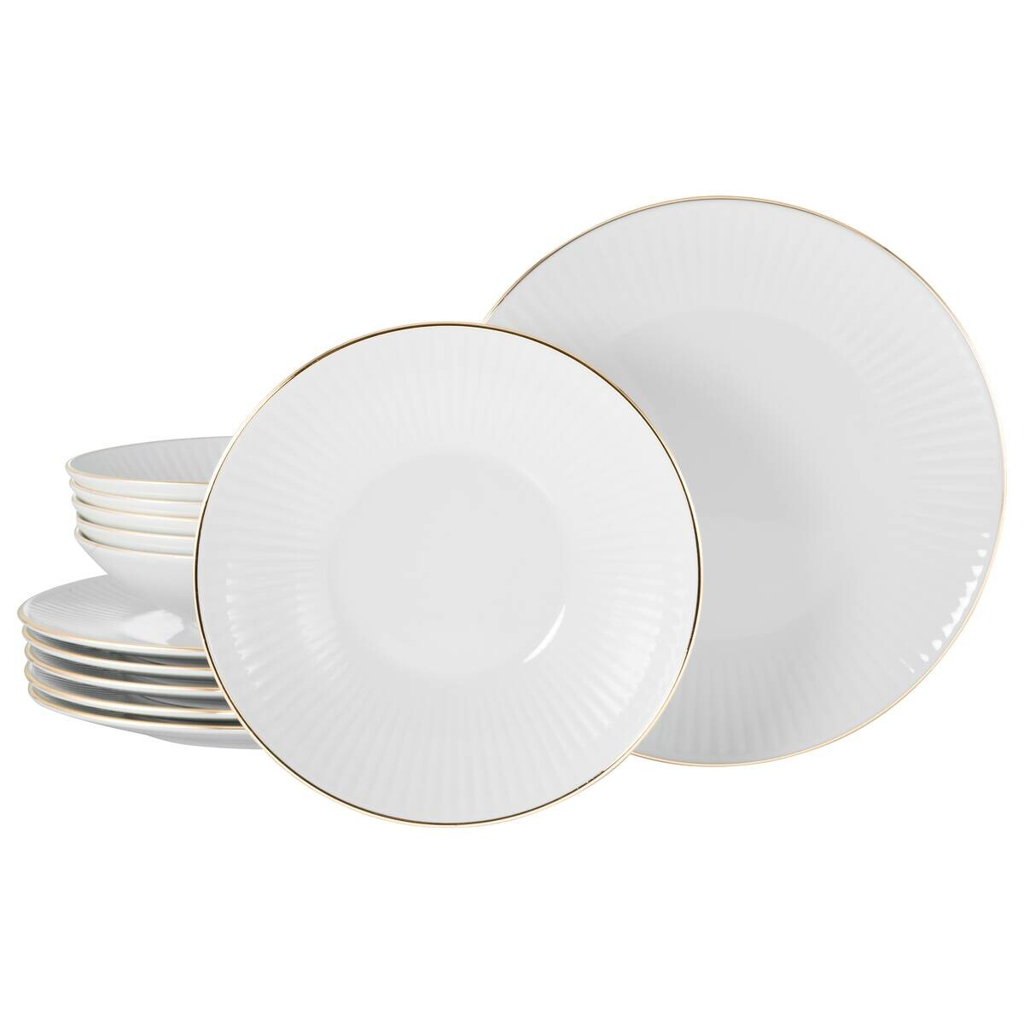 CreaTable Tafelservice Valencia gold Porzellan 12 tlg.