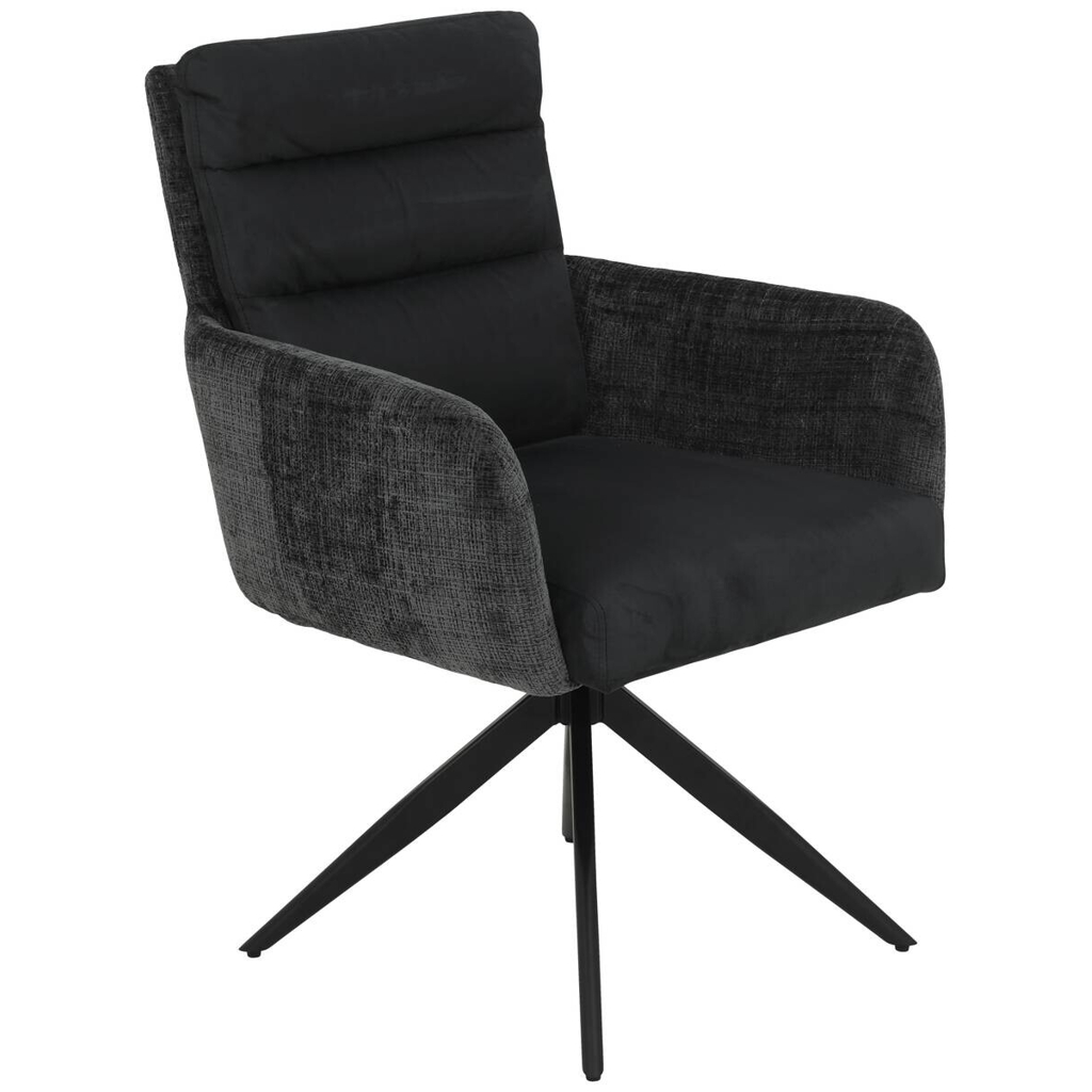 Armlehnstuhl Leandra, 2er-Set anthrazit Microfaser Webstoff B/H/T: ca. 63x92x69 cm