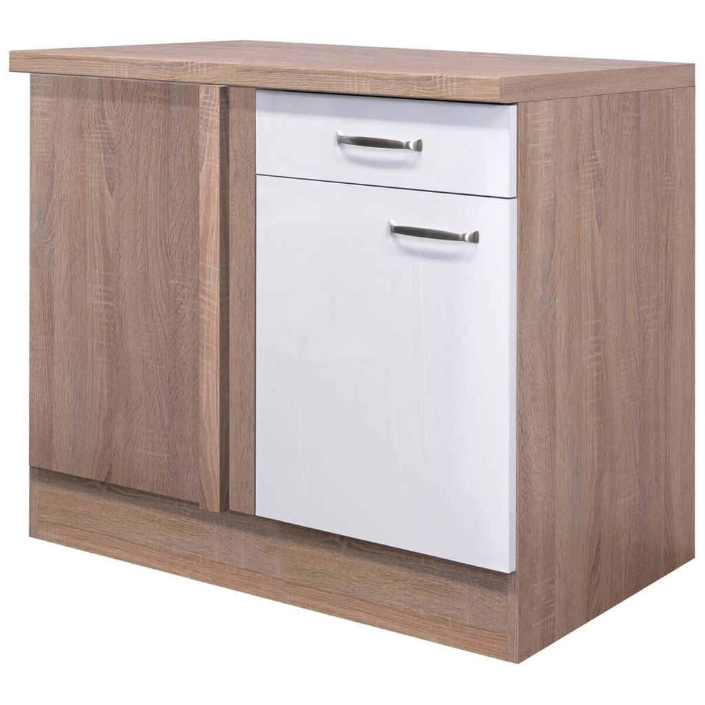 Eckunterschrank Valero weiß Hochglanz B/H/T: ca. 110x86x60 cm