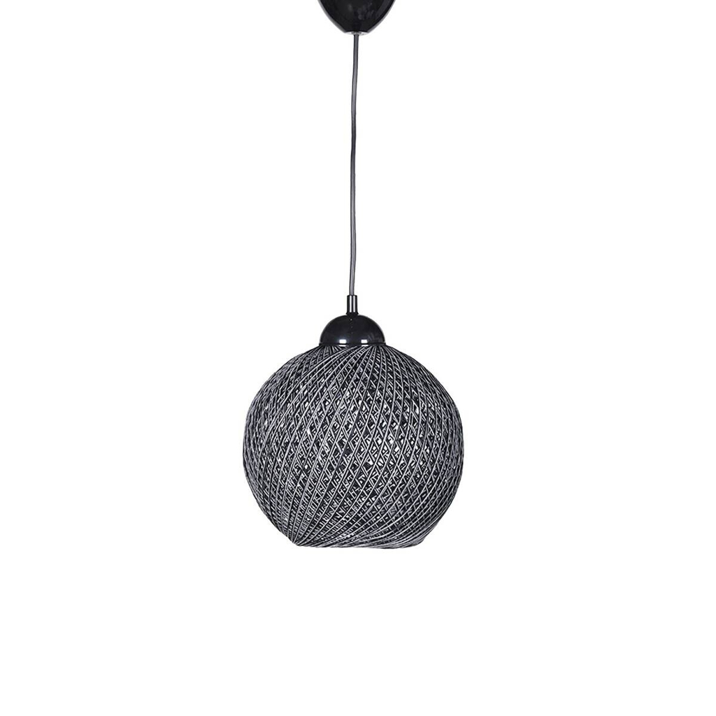Opviq Pendelleuchte grau schwarz Baumwolle B/H/T/L/D: ca. 22x54x22x22x22 cm E27 1 Brennstellen