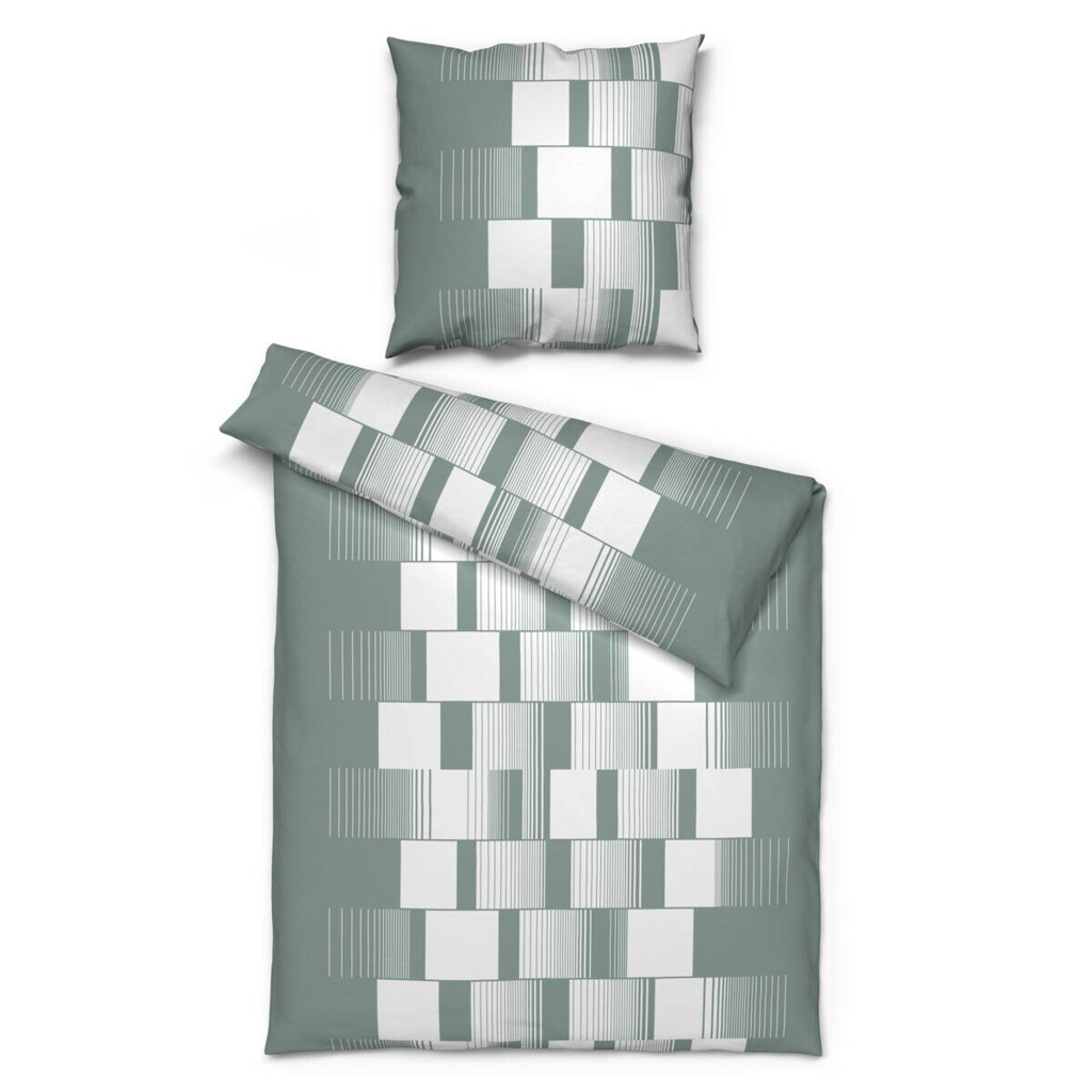 Microfaser Bettwäsche grün Polyester B/L: ca. 135x200 cm