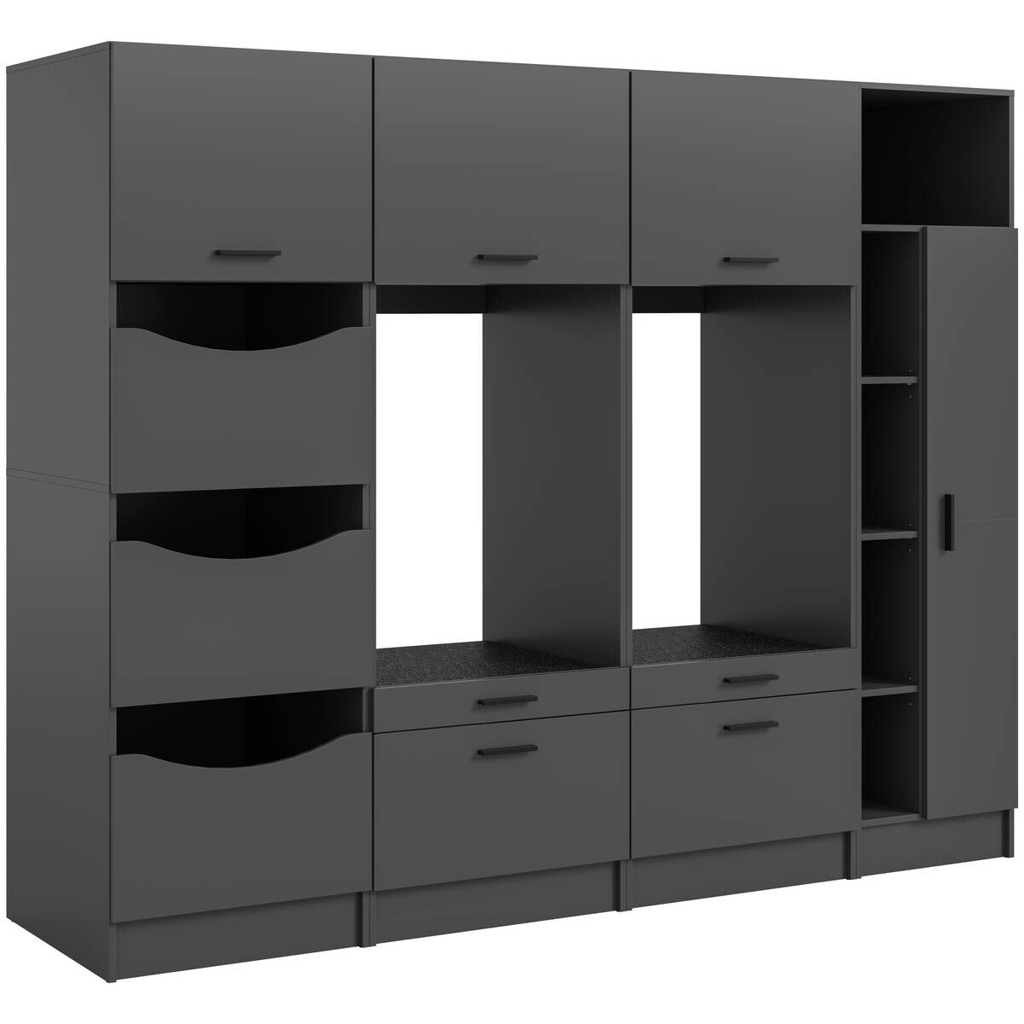 Waschmaschinenumbauschrank Free anthrazit B/H/T: ca. 242x195x68 cm