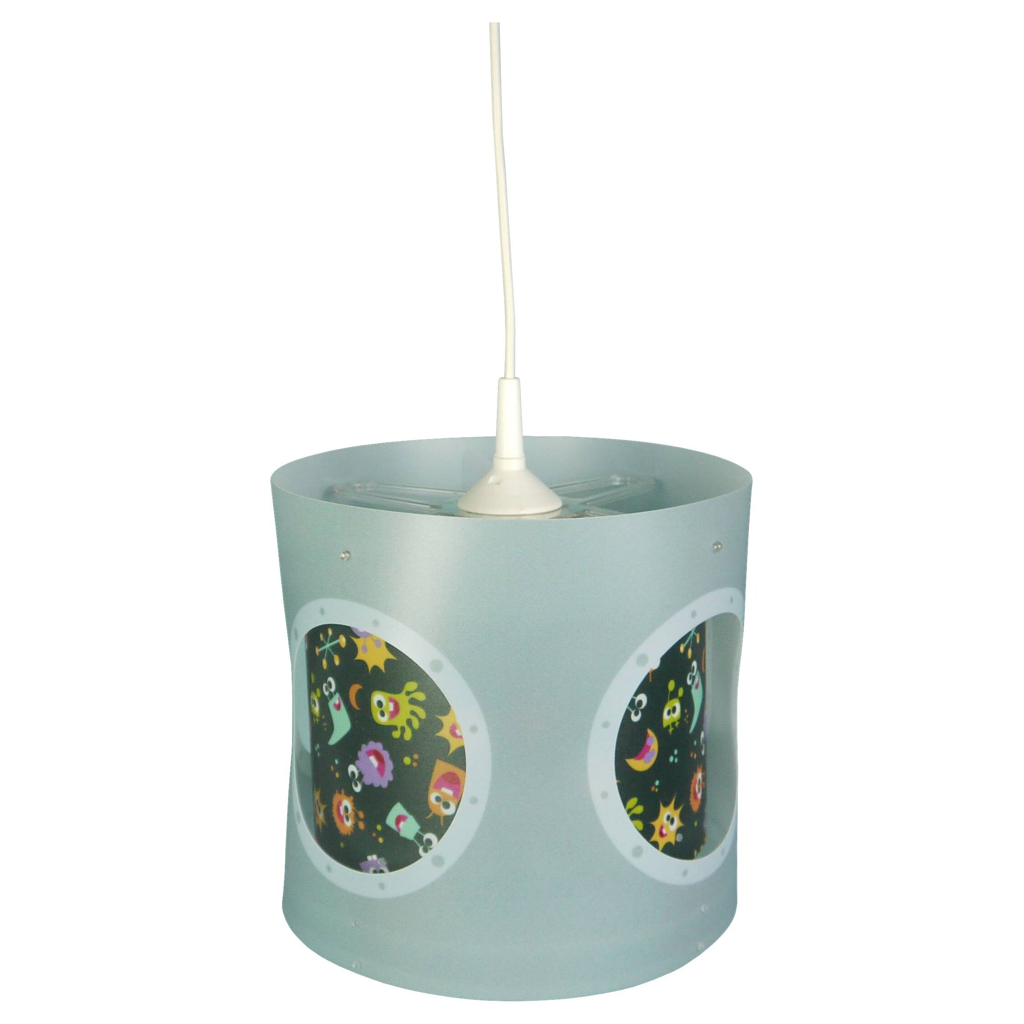 Niermann Dreh-Pendelleuchte Aliens grau multicolor Kunststoff D: ca. 25 cm E27 1 Brennstellen