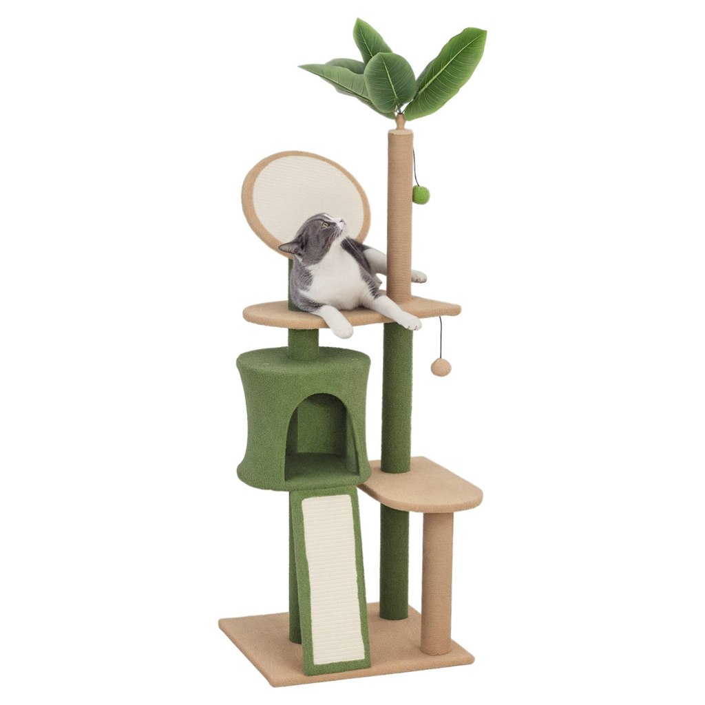 PawHut Kratzbaum grün Polyester B/H/L: ca. 44x139x48 cm