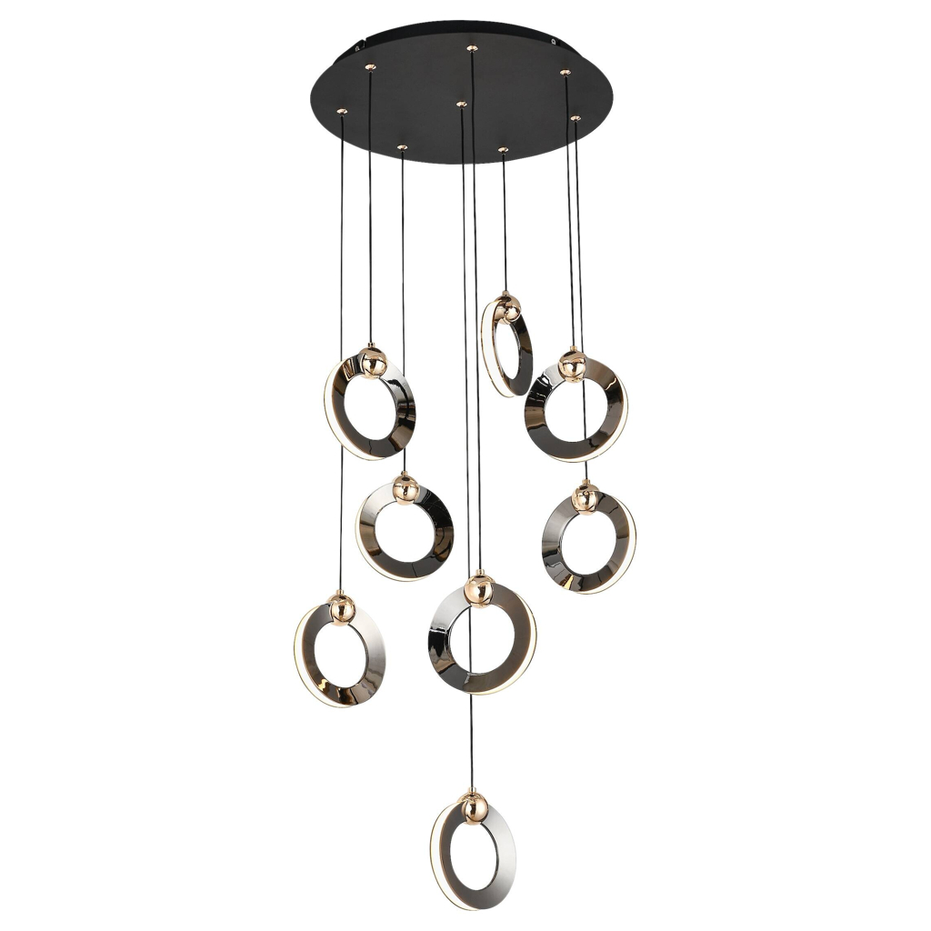 POCOline Pendelleuchte Bendik schwarz Chrom Metall Kunststoff D: ca. 40 cm