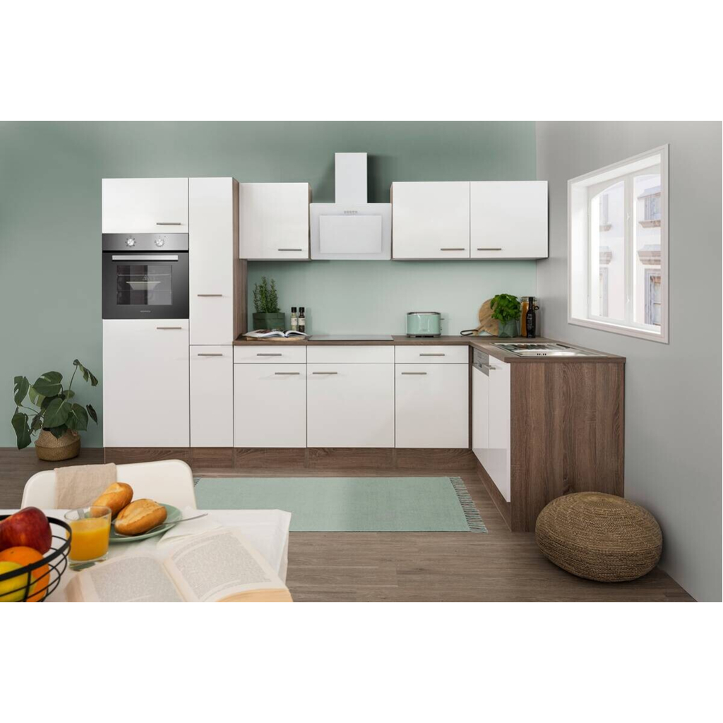 Respekta Winkelküche KBL310EYWS weiß B/H/T: ca. 310x205x172 cm