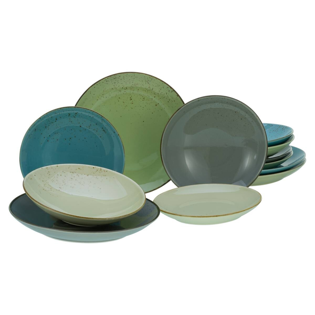 CreaTable Tafelservice NATURE COLLECTION multicolor Steinzeug 12 tlg.