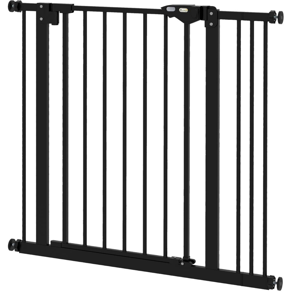 PawHut Türschutzgitter schwarz Kunststoff B/H/L: ca. 2x77x87 cm