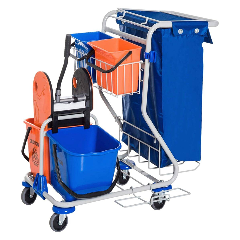 HOMCOM Putzwagen blau Kunststoff B/H/T: ca. 100x103x70 cm