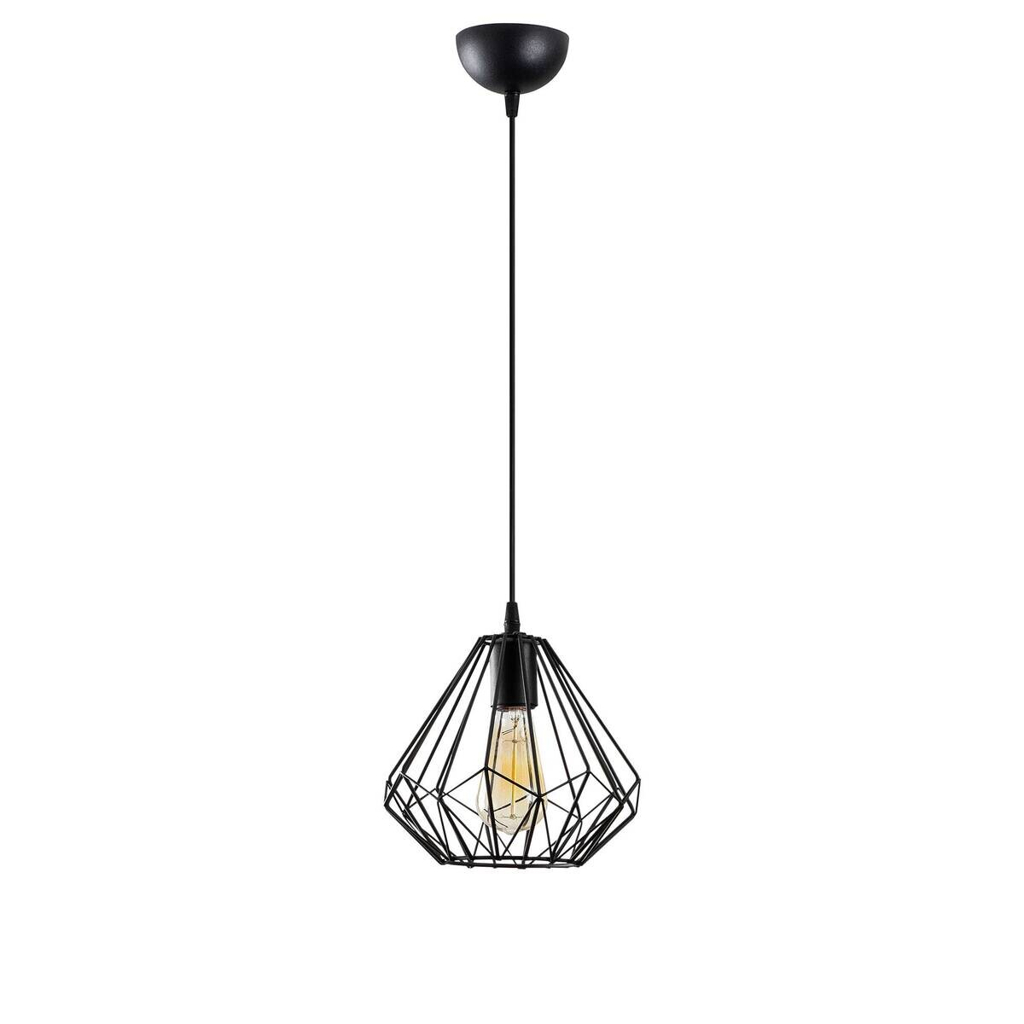 Opviq Pendelleuchte Diamond schwarz Metall B/H/T/L/D: ca. 23x117x23x23x23 cm E27 1 Brennstellen